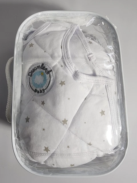 Dreamland Baby Weighted Sleep Sack, White W Grey Stars, Size Medium 6-12 Months