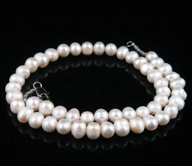 Fresh Water White Pearls 17" Lady's Necklace Size 8-9mm Pearl #06092301