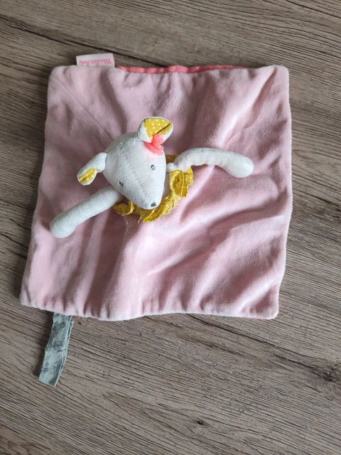 Doudou plat Souris gris rose Mademoiselle et Ribambelle MOULIN ROTY bon etat