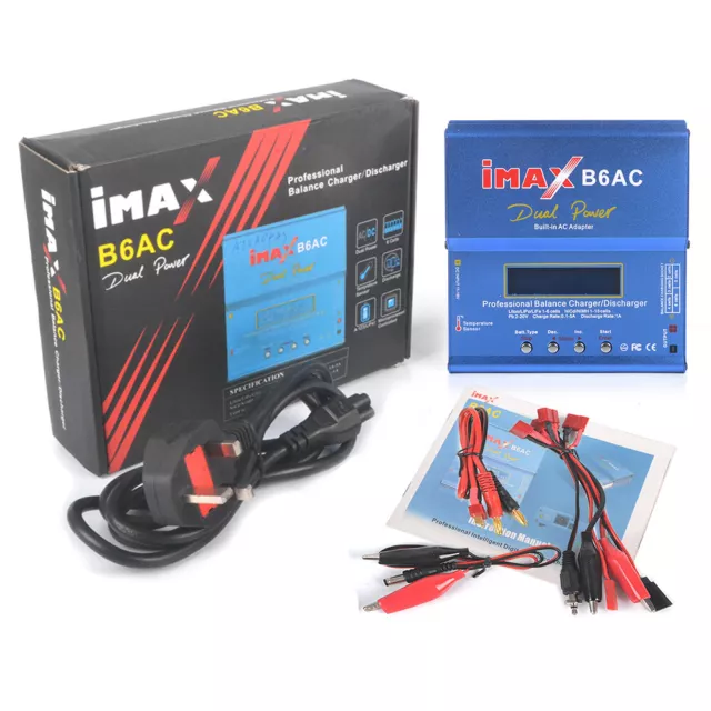 Pro iMAX B6 Lipro NiMh NiCd LCD Digital RC Battery Balance Charger+AC Adapter UK