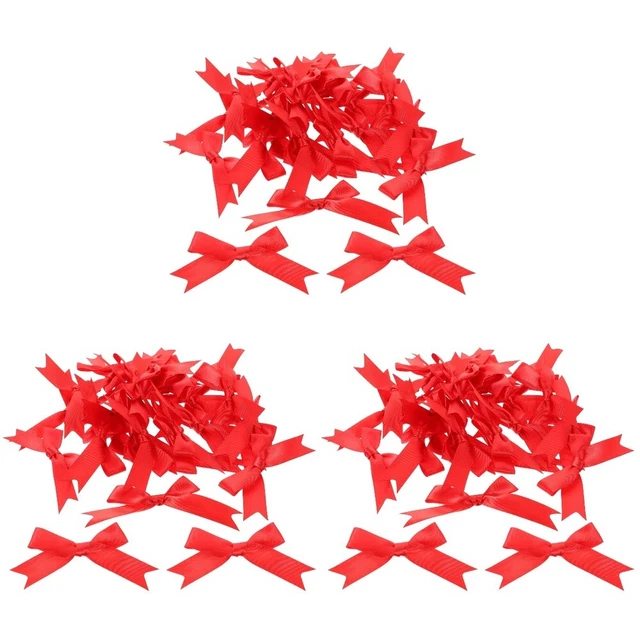 90 Pcs Mini Christmas Bow Decorations Bouquet Bows Red Bow Delicate