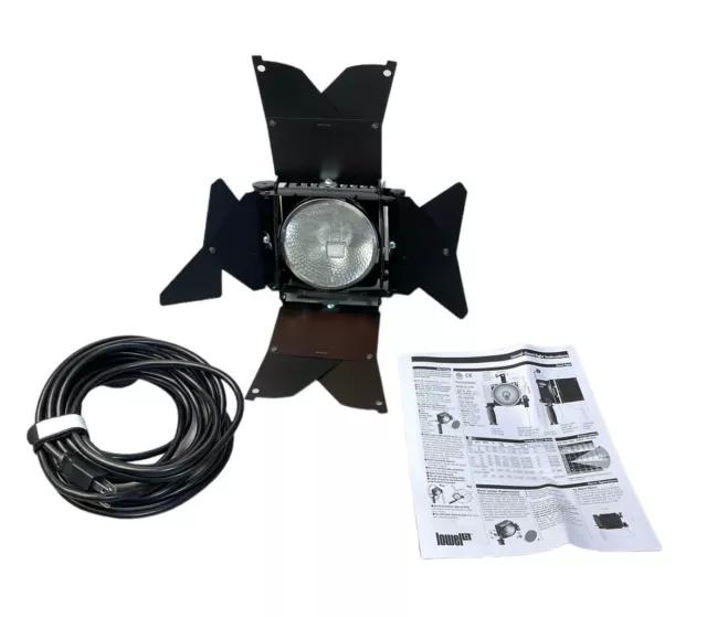 Lowel Omni Light 500 Watts w Barn Doors Bulb Power Cord Screen & Manual TESTED