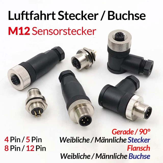 Connettore Aeronautico SP17 A 4 Pin - Impermeabile IP68, Per Lampade, Crimpatura A Vite - Foto 2