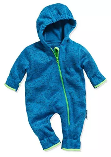 (TG. 92) Playshoes Strickfleece-Overall Tuta da Neve, Blu (Blau 7), 92 Unisex-Bi