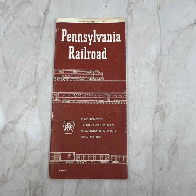 1959 OCT PENNSYLVANIA Railroad Passenger Train Schedules Timetables TJ4