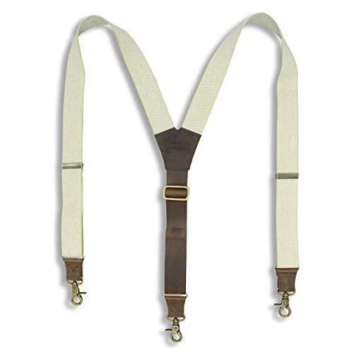 Suspenders Dark Brown Leather Flex Wide 1.36 inch | Wiseguy Original