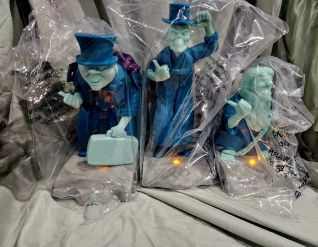 Disney Parks Haunted Mansion 3 Hitchhiking Ghosts Popcorn Bucket Sipper Set New