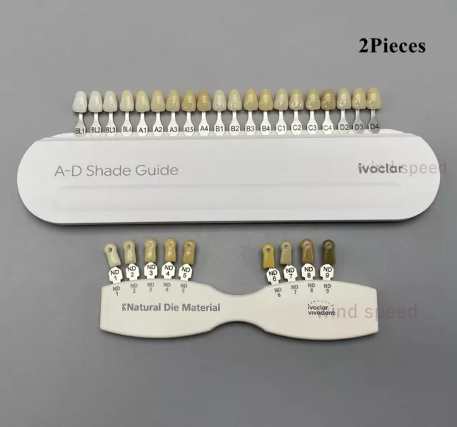 2PCS lvoclar Vivadent Dental Teeth Shade Guide Color Plate Porcelain Tooth Based