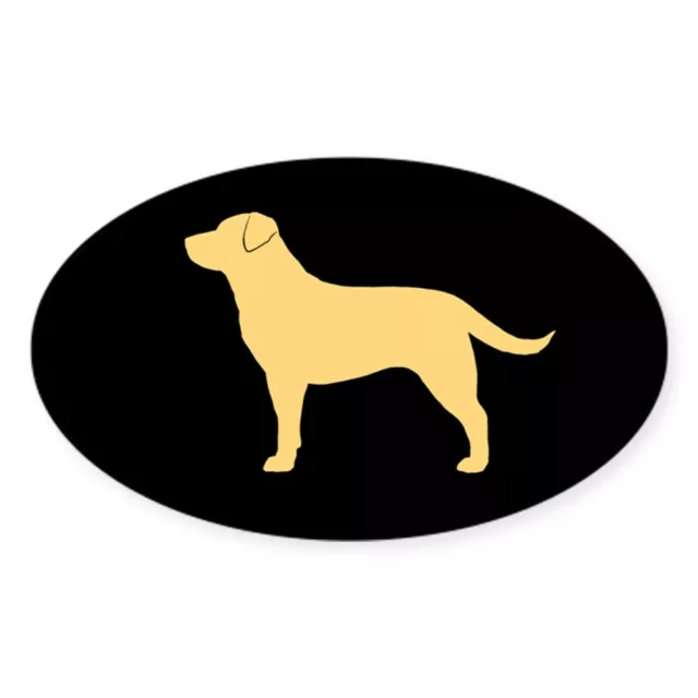 CafePress Yellow Lab Oval Bumper Sticker, Euro Oval Car Decal (718373956)