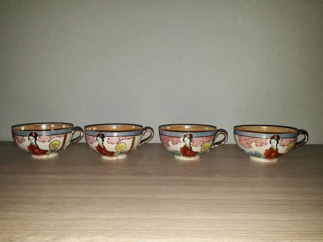 LOT DE 4 Tasses En Porcelaine Fine Japon Hand Painting EUR 42,00 ...