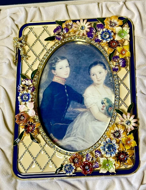 FABERGÉ Basket Of Wild Flowers Rectangular Picture Frame RARE Mint - Few Made