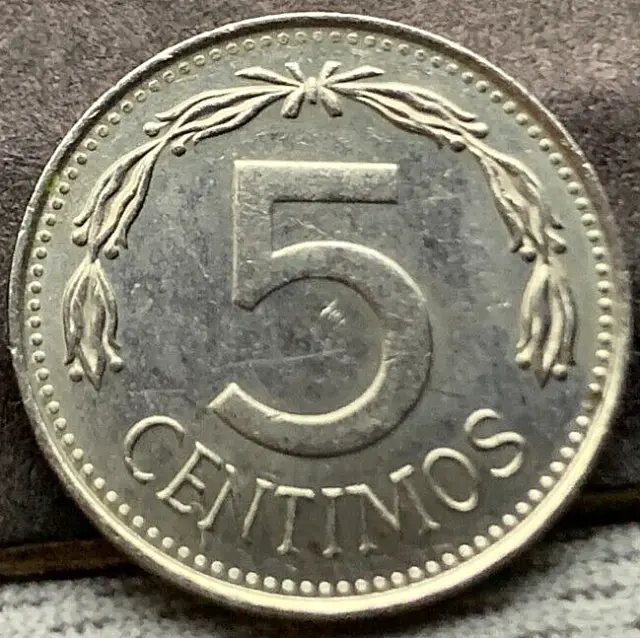 1986 Venezuela 5 Centimos Coin AU   #X43