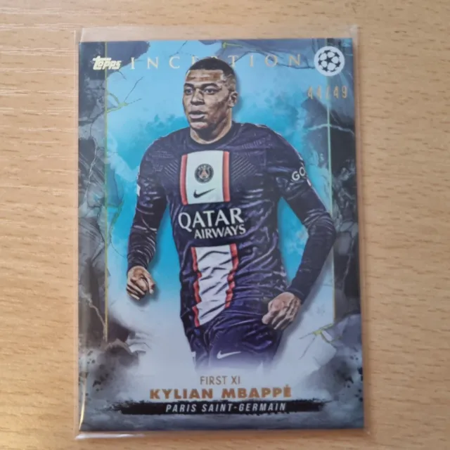 ✅️KYLIAN MBAPPE Topps Inception 2022-23 First XL BLUE /49 PSG🔥🔥
