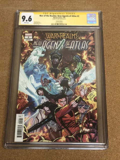 WAR OF THE REALMS NEW AGENTS OF ATLAS 2 CGC 9.6 1:25 SS RON LIM VARIANT 1st App