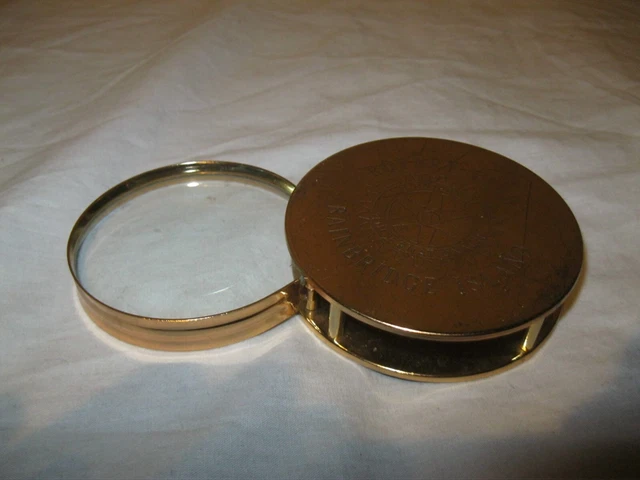 🔎 Vintage Ancienne LOUPE DE TABLE ROTARY CLUB BAINBRIDGE ISLAND WASHINGTON