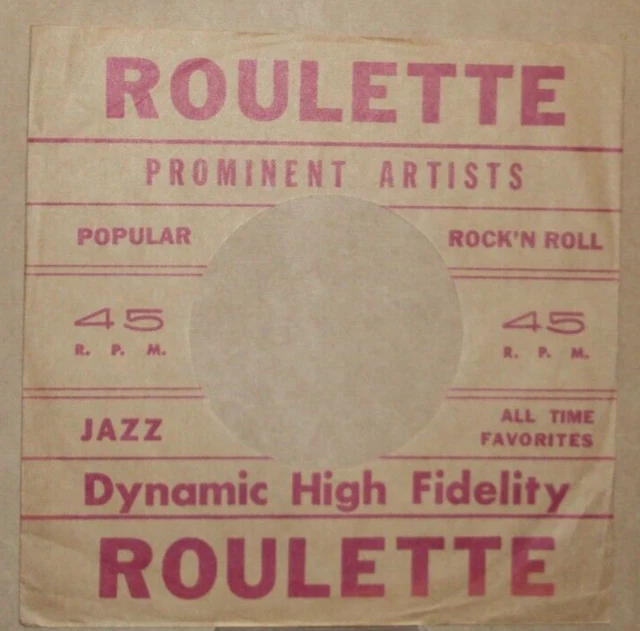 "Roulette","Company Sleeve","Original","45rpm",7inch","Record","Vintage,} )));0>