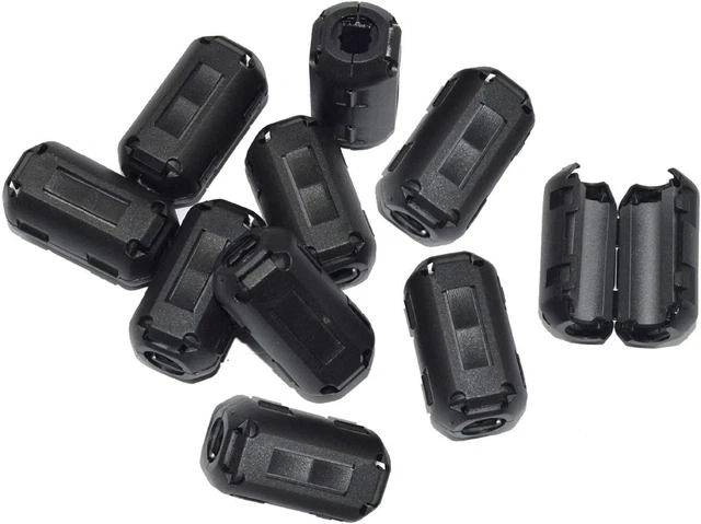 Pack of 10 Snap on Ferrite Core Bead Choke Ring Cord RFI EMI Noise Supp