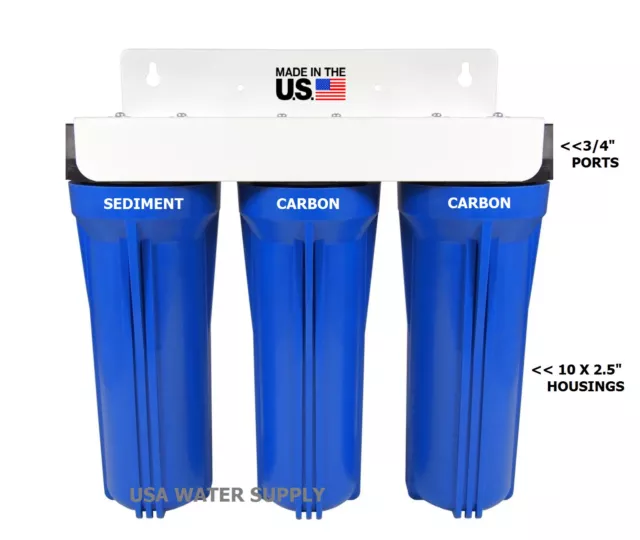 Whole House Water Filter /Sediment/Carbon/Drinking/RO 3/4" Ports RV, Boat, Bar