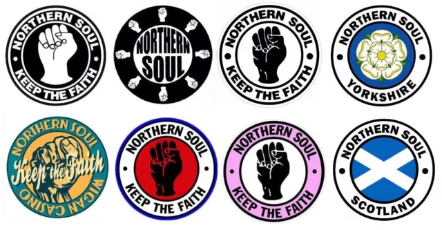 Northern Soul Vinyl Stickers keep faith retro laptop window Yorkshire Scotland