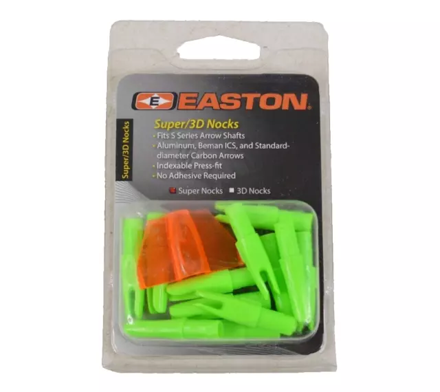 Easton Super Arrow Nocks 12 Pack S Series Shafts Indexable Press-Fit Green NEW