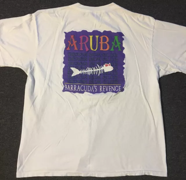 Vtg 90s Aruba Beach Bum Club Faded Shirt XXL USA Surf Grunge Vaporwave OP TC 80s