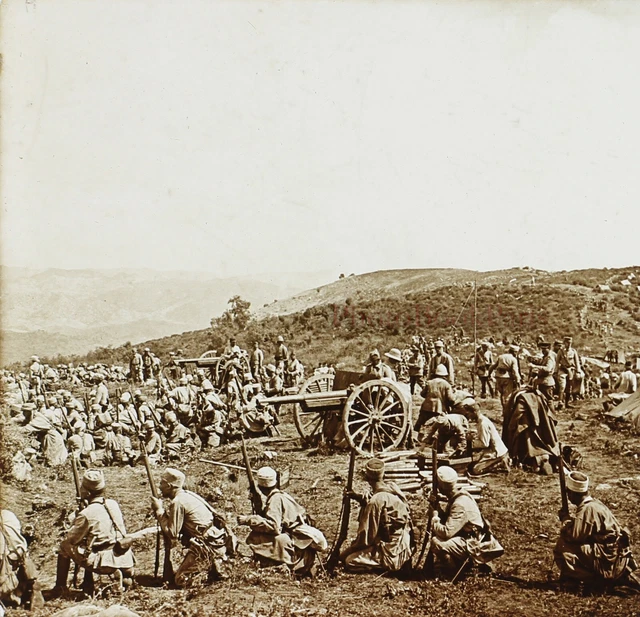 Campagne du Maroc Militaires France Photo L3n10 Stereo Plaque de verre Vintage
