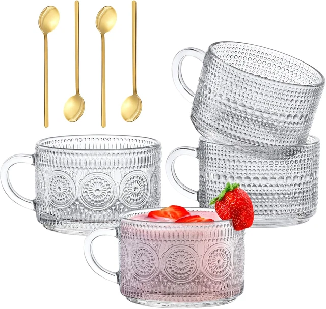 Set Da 4 Tazze Da Sake In Vetro Colorato | 40 Ml Per Sake, Vino O Tè, Regalo Elegante E Versatile