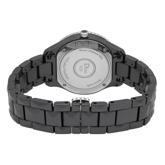 Christian Dior VIII 33mm Ceramic Diamond Black Dial Ladies Watch CD1231E1C001 5