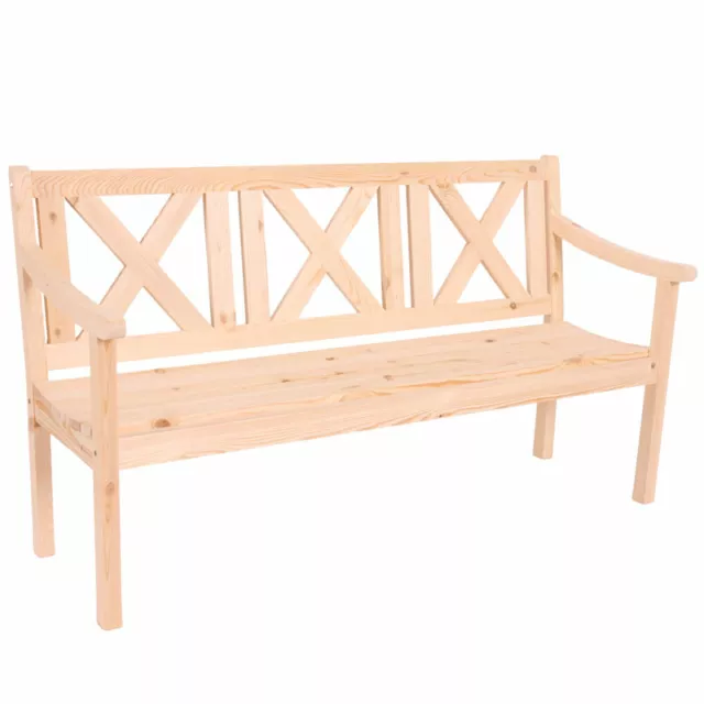 Artículo de segunda mano banco de jardín Mazara, asiento banco de madera, 3 plazas madera maciza 160cm natural 2