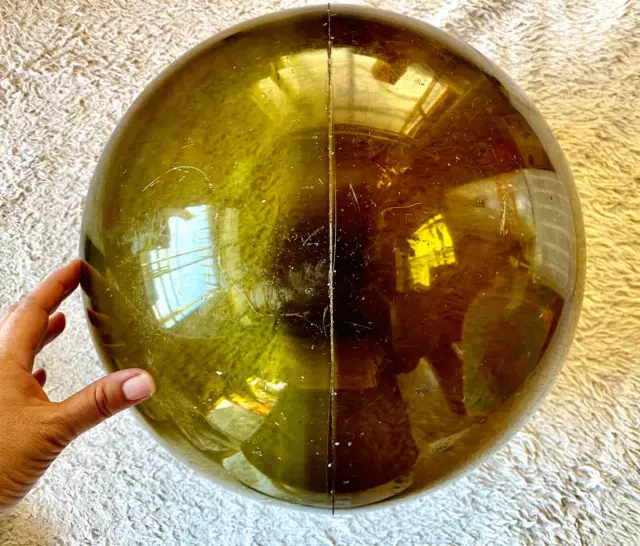 Vintage Japanese Glass Fishing Float from Aomori - Dual-Toned 15" Sphere