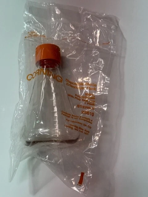 Corning Disposable Sterile Erlenmeyer Flask 500mL Polycarbonate w/Plug Seal Cap