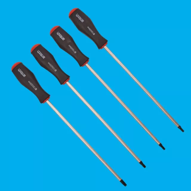 4pc 250mm Largo Alcance Resistente Torx Screwdrivers Magnético Puntas T15 T20