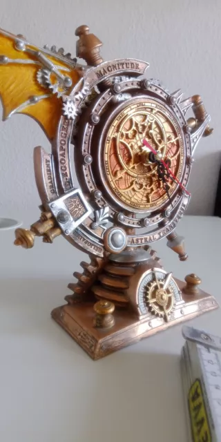 Steampunk Chronometer Uhr - 22cm x 26cm - detailiert - batteriebetrieben