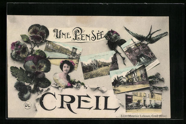 CPA Creil, Rue Gambetta, La Gare, Pont