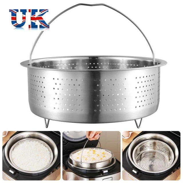 STAINLESS STEEL STEAMING Grid Insert Steamer Pot Drain Basket Kitchen £ ...