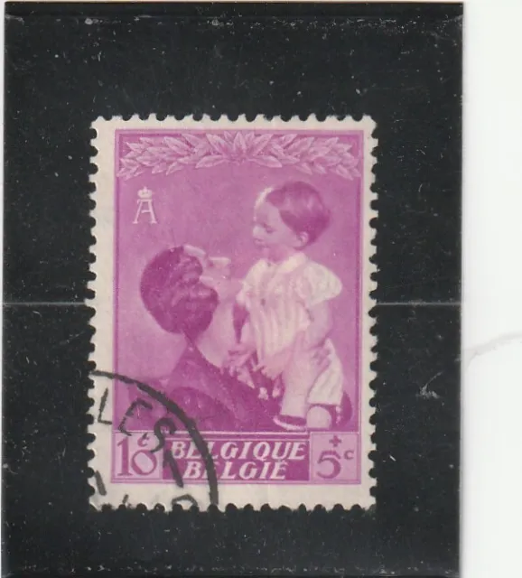 L6184 BELGIQUE timbre Y&T N° 447 de 1937 " Reine Astrid et Prince Bau " Oblitéré
