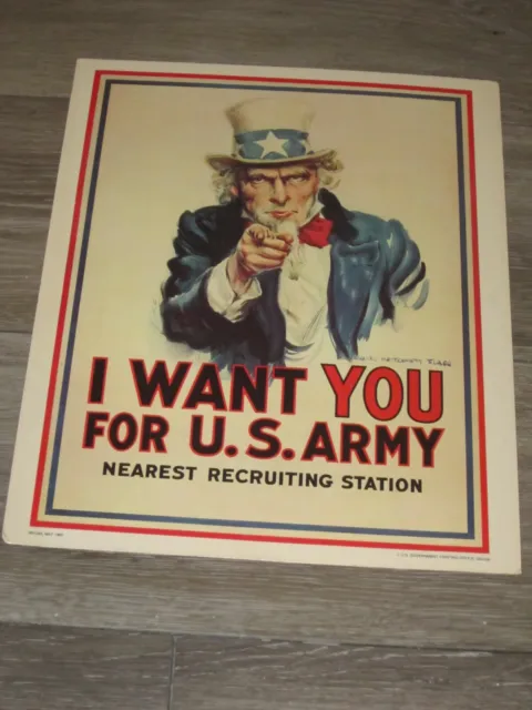 I Want You For US Army Recruiting Poster 1985 US Govt Printing Office 14x11