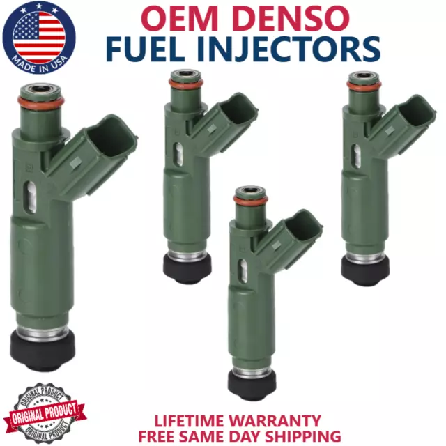 OEM DENSO 4pcs Fuel Injectors For 2000-2006 Chevrolet, Pontiac, Toyota 1.8L I4