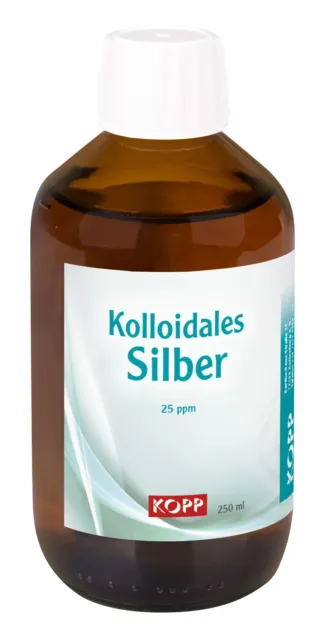 Kolloidales Silber Konzentration 25 ppm 250 ml in höchster Qualität