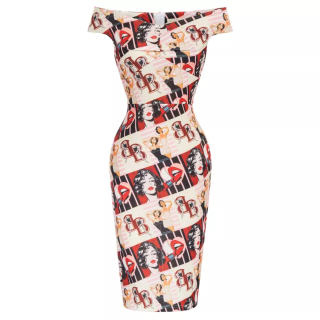 Vintage 50's Rockabilly Monroe Style Pin Up Girl Pencil Wiggle Bodycon Dress