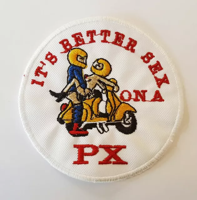 Toppa It's Better Sex on a PX Patch Vespa ricamata 8 cm scooter girl