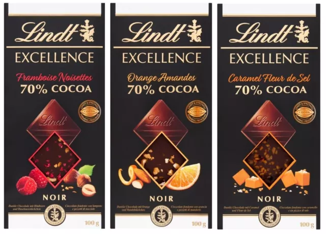 Lindt Chocolate Bars Selection Creation, Excellence & Les Grandes Novelty  Gift