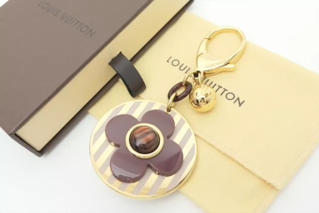 Louis Vuitton Auth Metal Plastic bijoux sac monogram rayures Key Chain Bag charn