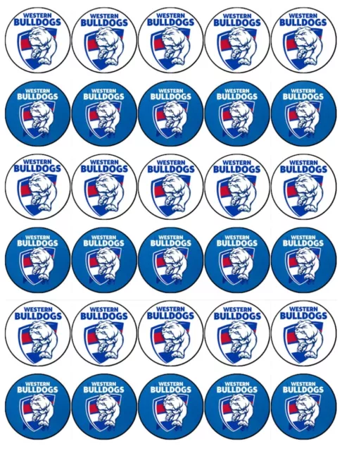 Football Western Bulldogs Cake Topper Edible Birthday Cupcake Decorations