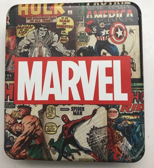 Marvel Comics Trifold Wallet Comic Art Stamped! W/ Metal Tin Case