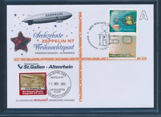 124d) Zeppelin NT, Schweiz 16.Weihnachtspost 2013, Abart, lesen