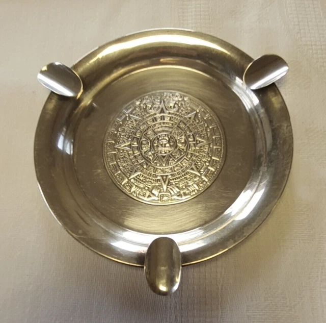 Cendrier Pliant EDZARD Madras - Argent Massif, Martelé, Diamètre 10 Cm, Pour Intérieur/Extérieur