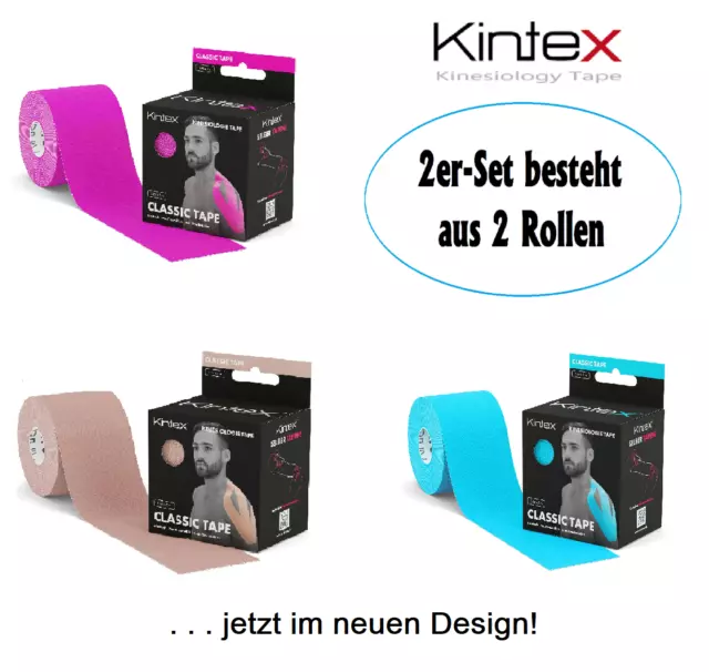 KINTEX👍🏻 Kinesiologie CLASSIC Tape 2x5,00 m div. Farben 2er-Sets wellness.fit