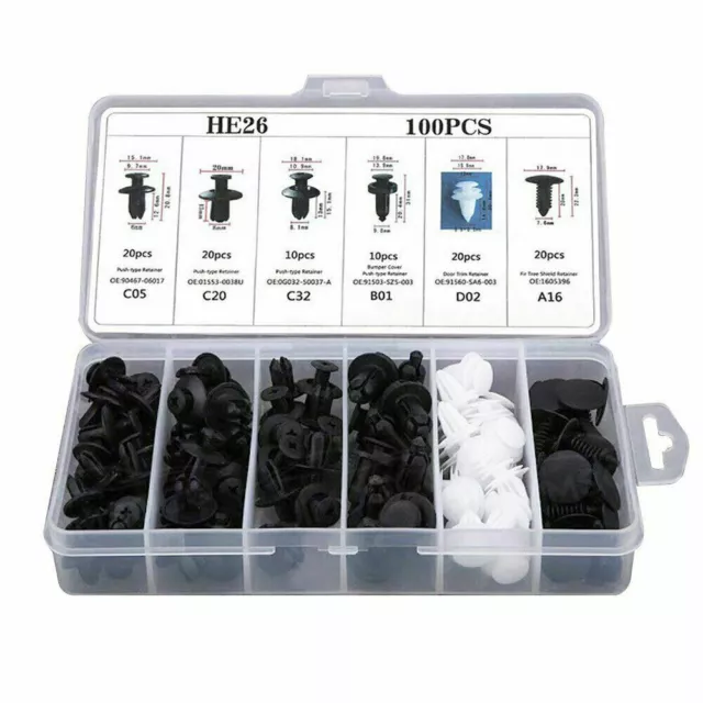 Car Set Body Bumper Rivet Retainer Trim Molding Push Pin Clip Assortments Fit/