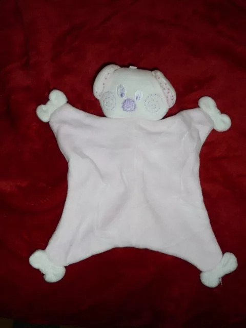 Doudou Plat MOTS D'ENFANTS SIPLEC LECLERC Ours Koala  Rose Blanc 4 Noeuds TTBE